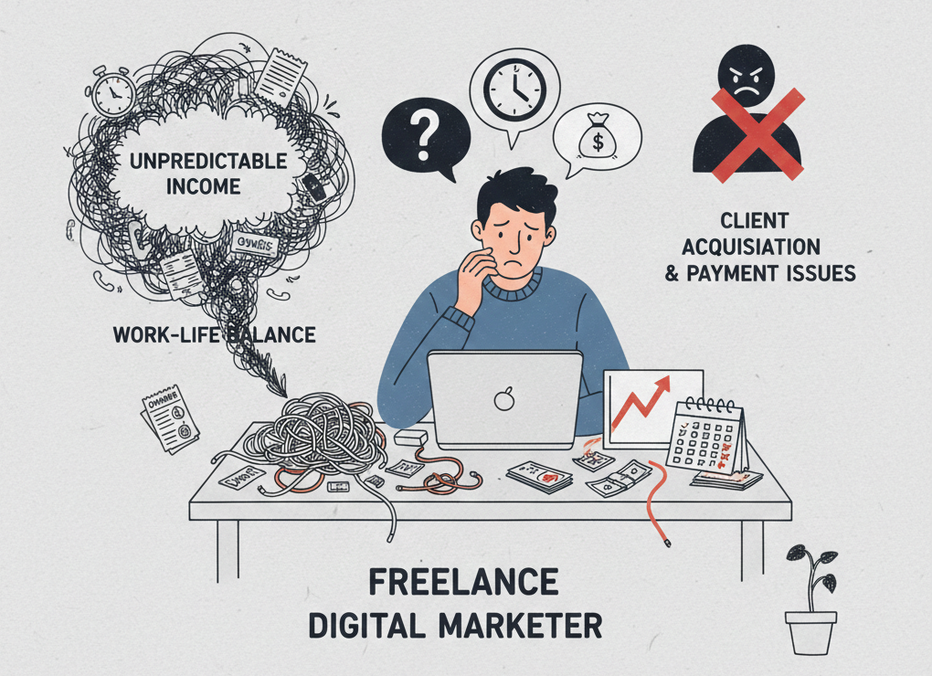 Problem faced by freelance digital marketer 